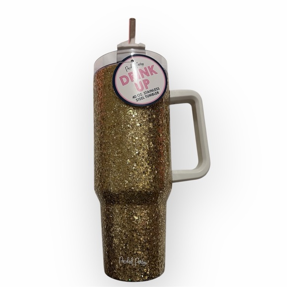 Packed Party Glittering Gold Tumbler with Handle - Picture 2 of 6